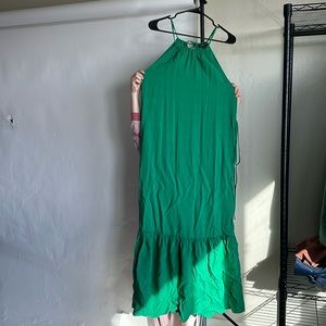 Banana Republic Tie Neck and Tie Waste Long Gorgeous Green Dress - size 2